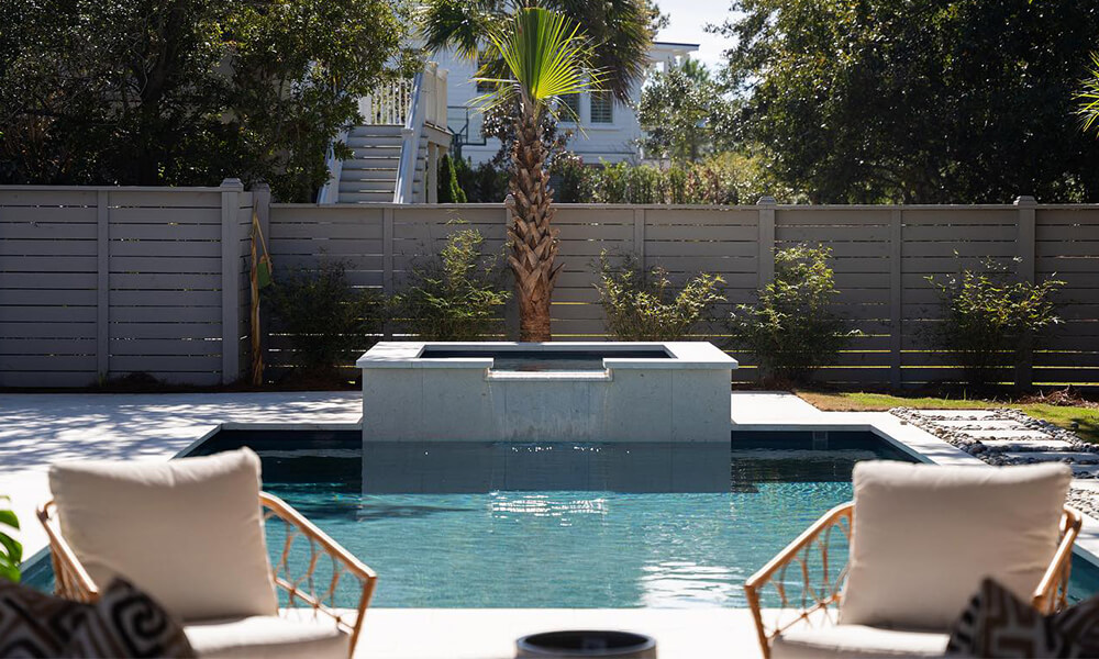 Gunite pool shaped to the site